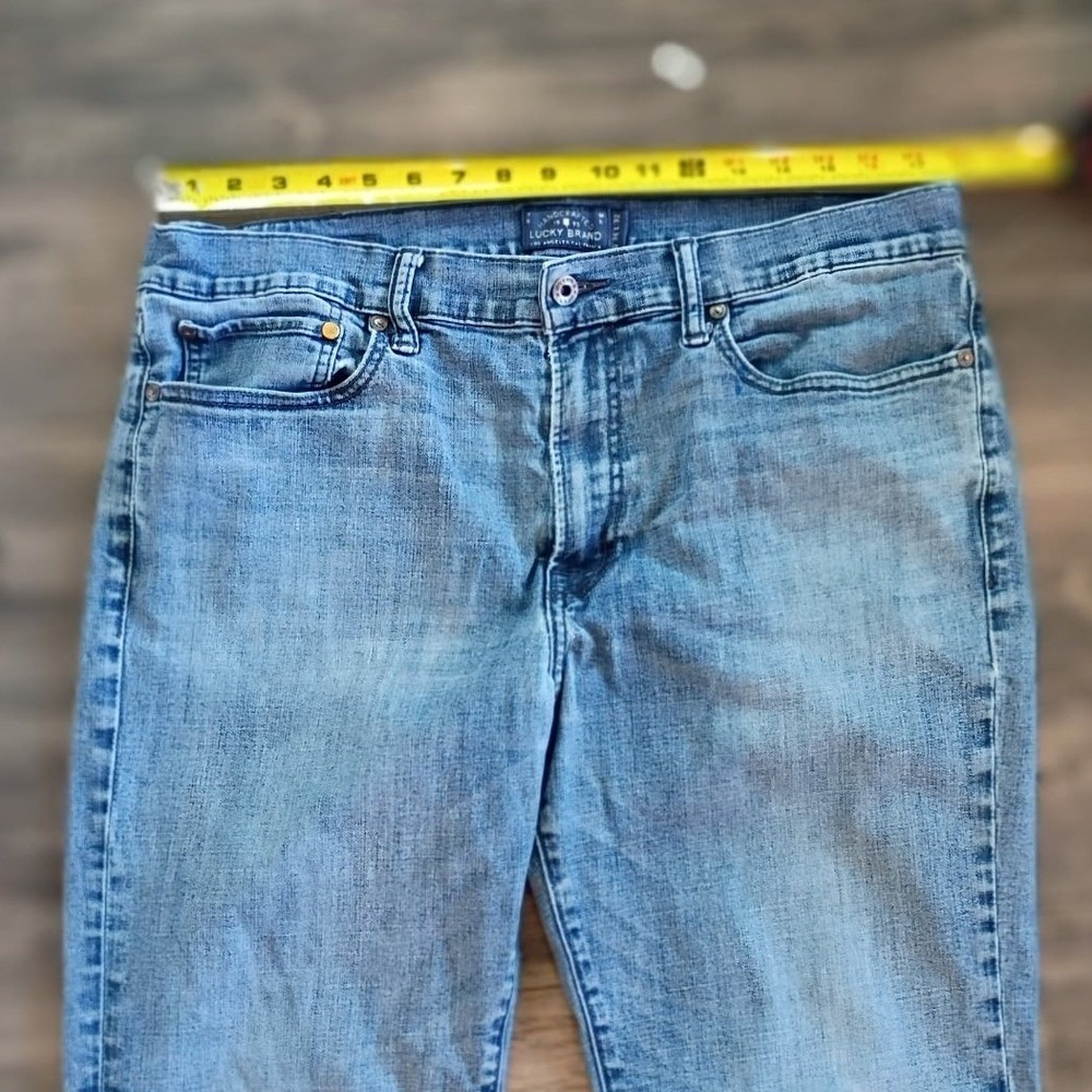 Lucky Brand 410 Athletic Slim Mens Jeans Light Wash 36x32 Blue Denim - Picture 6 of 10
